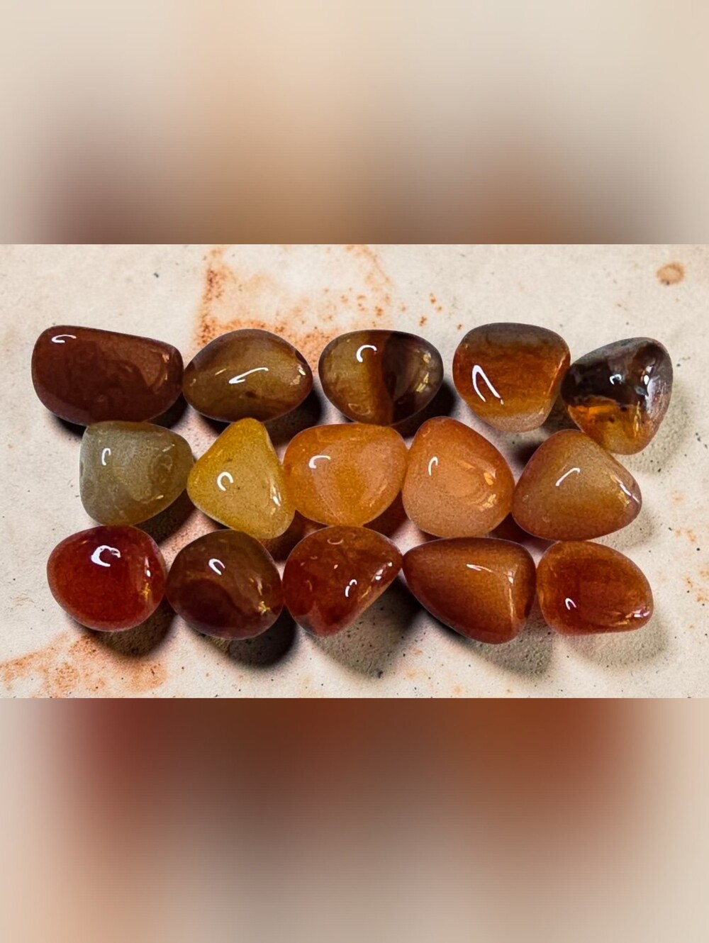Crafters Lot Of Carnelian Agate Stones - 29 Grams, 8"